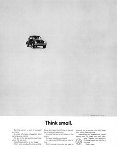 Art Director Helmut Krone's “think small” campaign