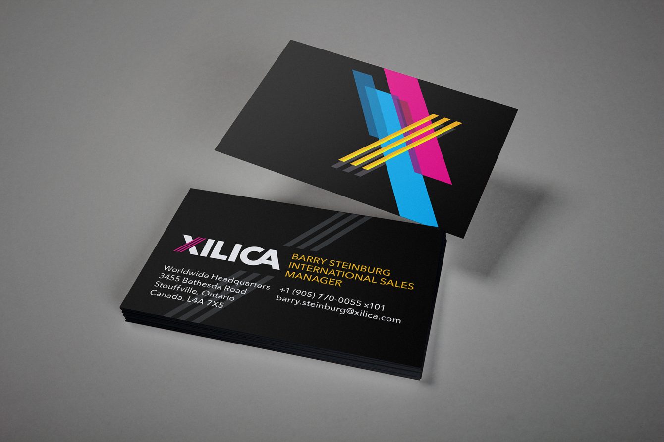 The Xilica audio branding applied to business cards