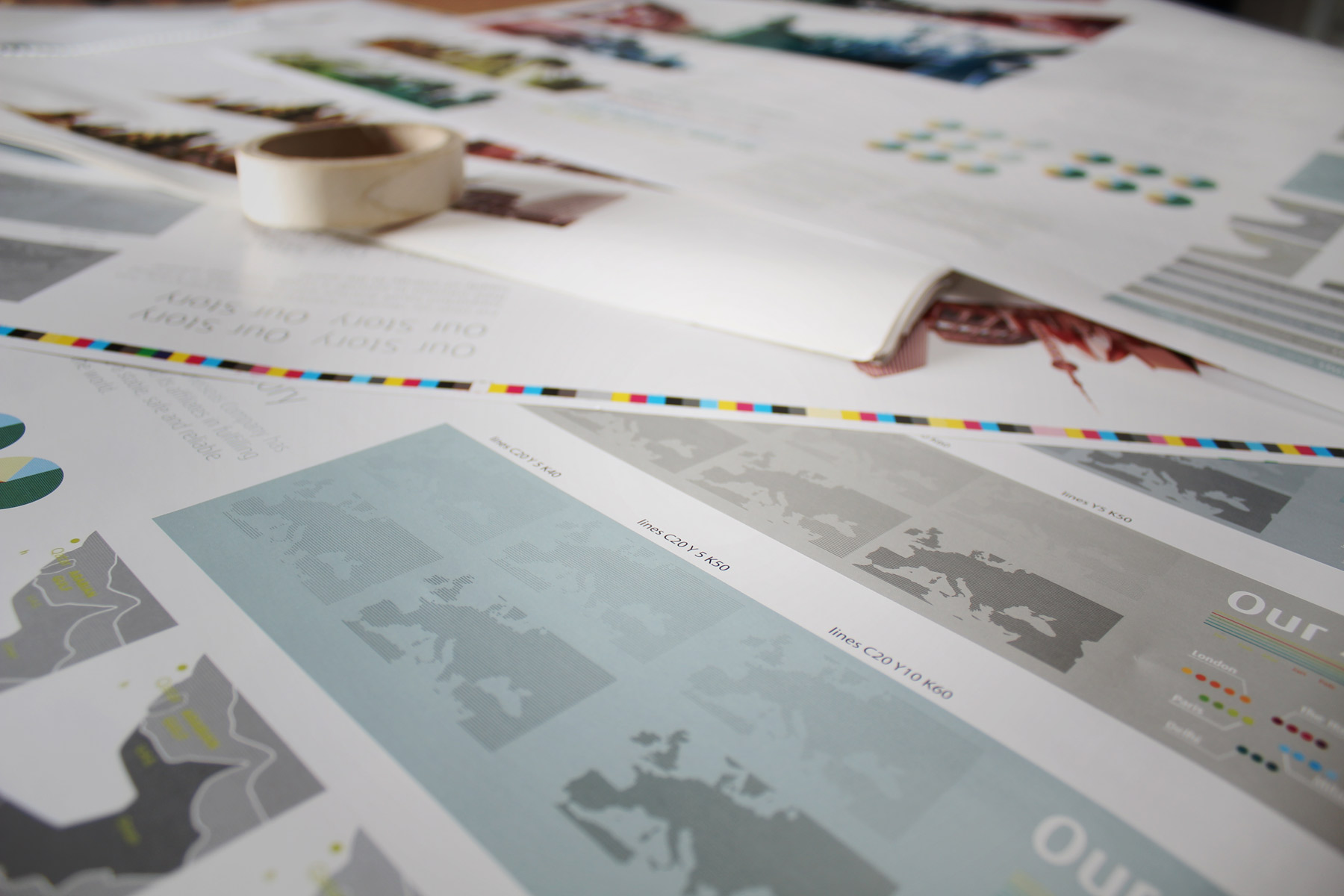 All content for the brochure was carefully wet proofed - A process whereby all print colours can be measured as if coming straight off the press - By using a proofing press.