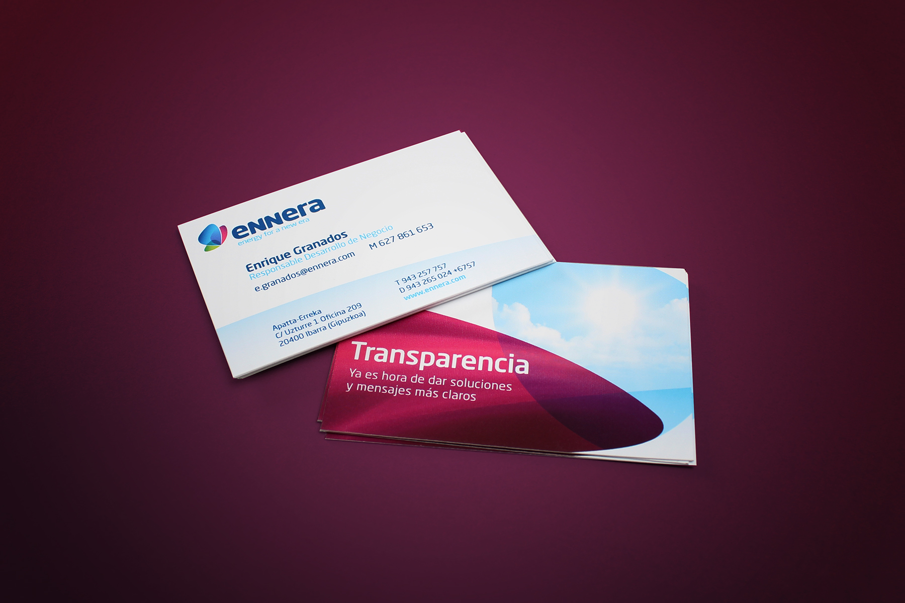 The business cards and stationery conveyed both functional and also sales information.
