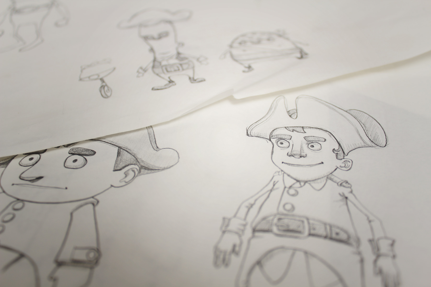 After creating the concept of a pirate adventure, we set about drawing up the plot heroes and villains.