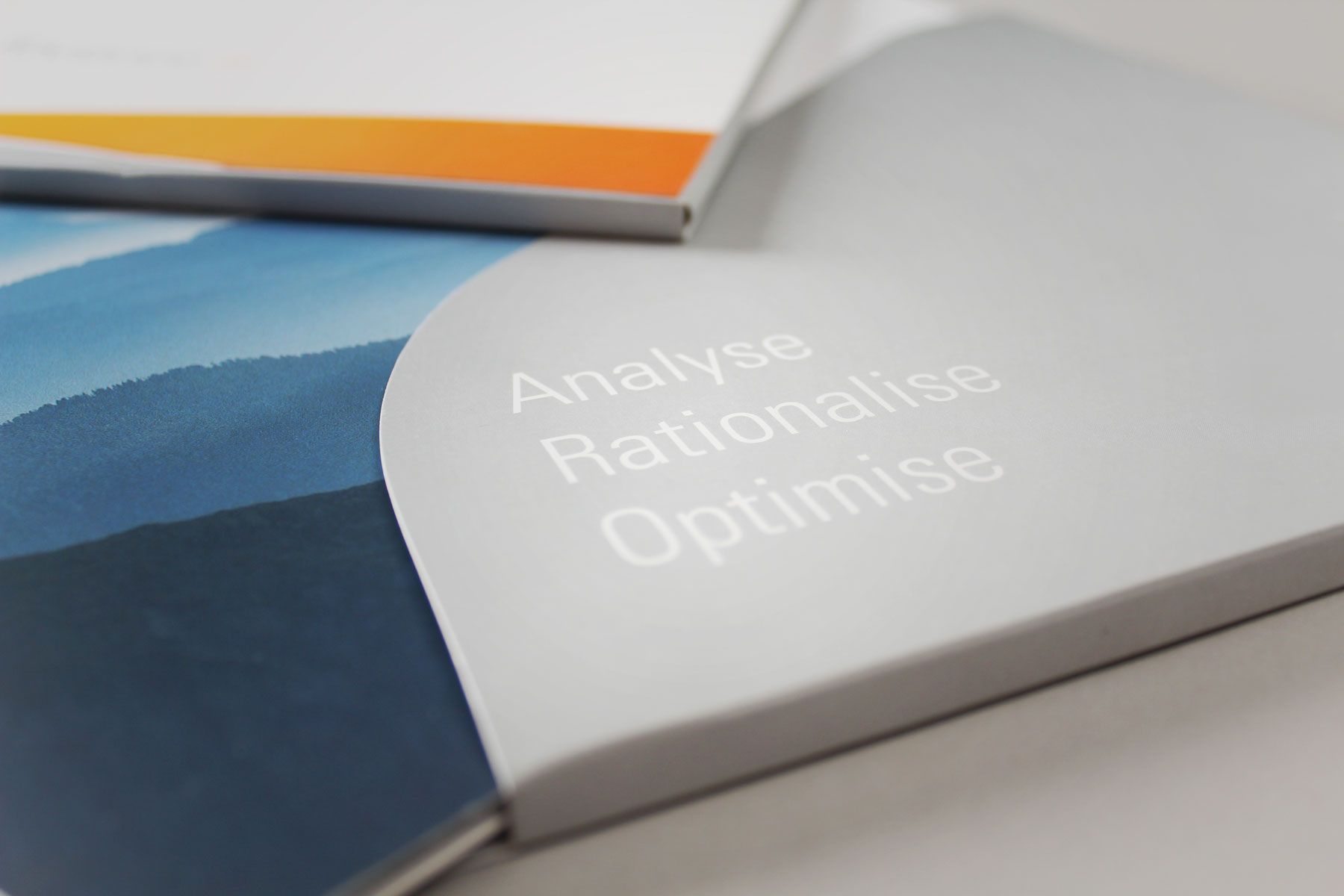 We helped develop the three part positioning statement. Analyse, Rationalise, Optimise - These indicate the three areas of business that make up the Foviance offer.