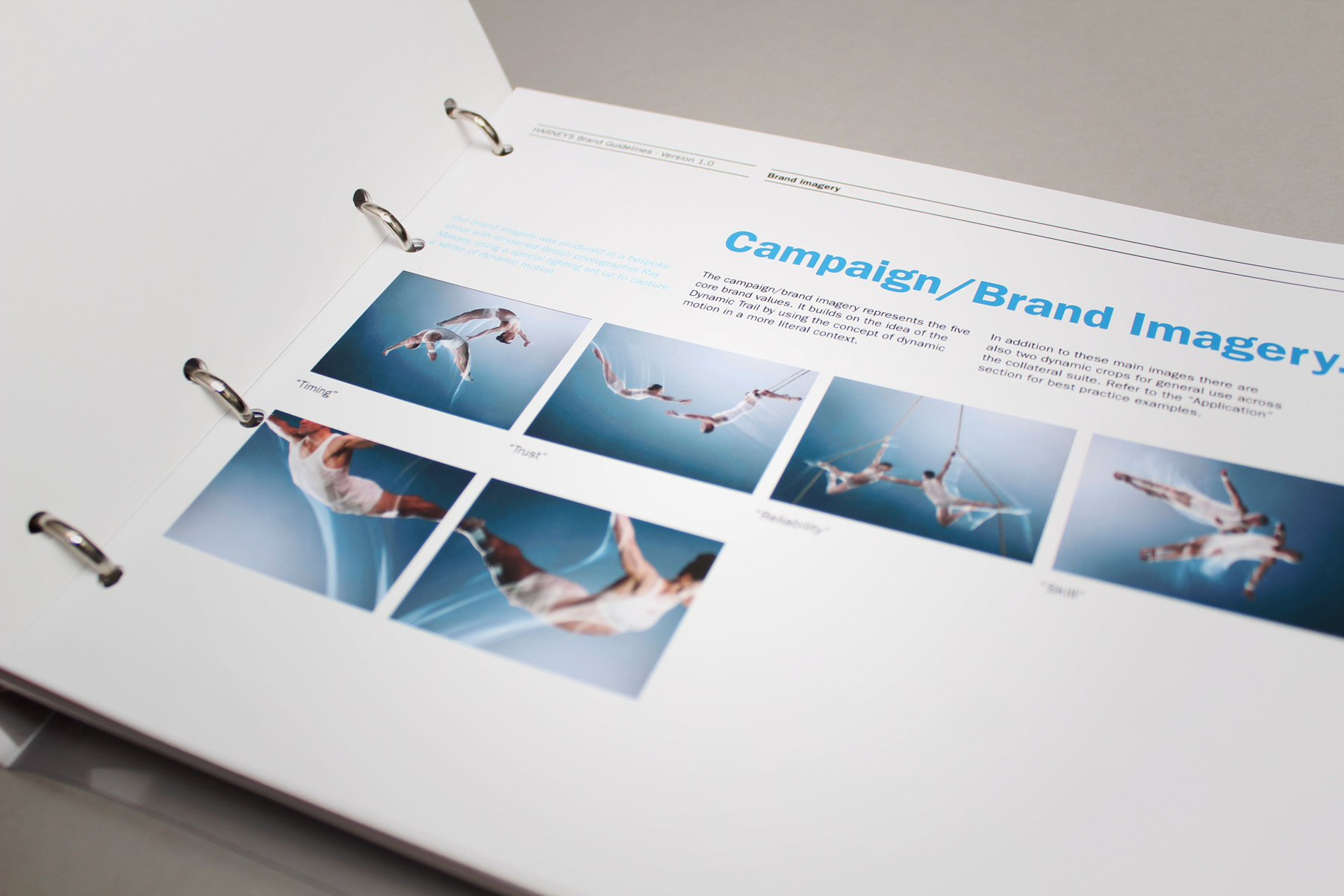 The suite of brand images captured the business values - Timing, Trust, Reliability, Skill.