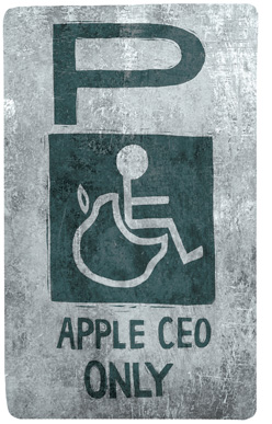 Steve Jobs old parking sign