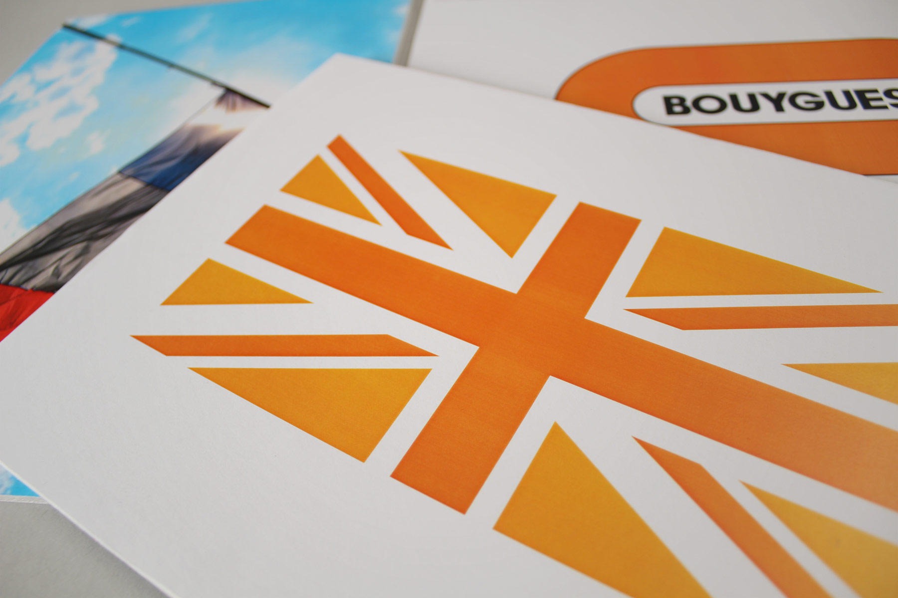 Bouygues UK is a construction business operating in the UK yet owned by a French multinational. Our task as a branding agency was to ensure a cohesive and original projected tone and spirit through the corporate identity.