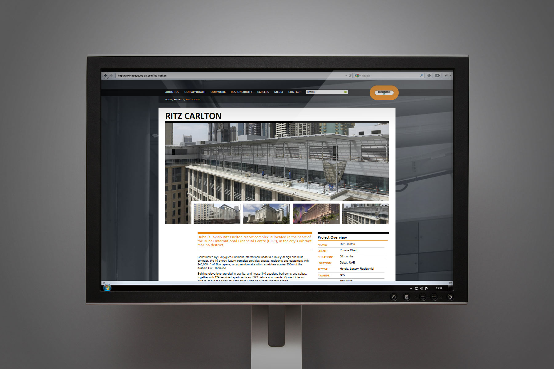 Bouygues UK imagery quality is very high and really shows the superior level of product. We wanted the site to reflect this attention to detail and made sure that impact was created by rendering these assets in a bold way. 