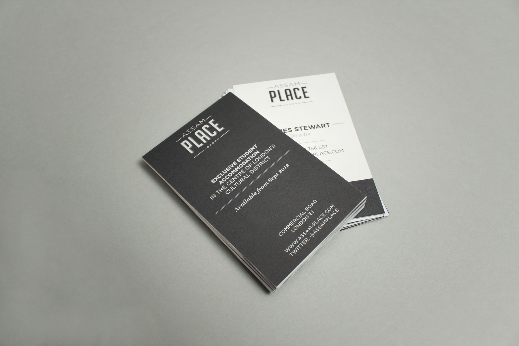 We chose uncoated stock for the correspondence stationery to create a premium feel.