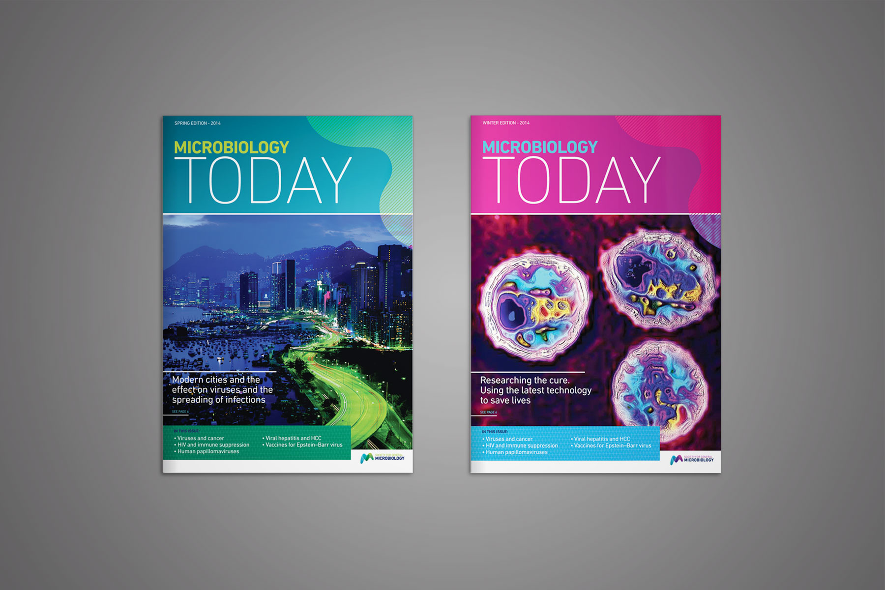 A redesign of Microbiology today - an industry circulated magazine.