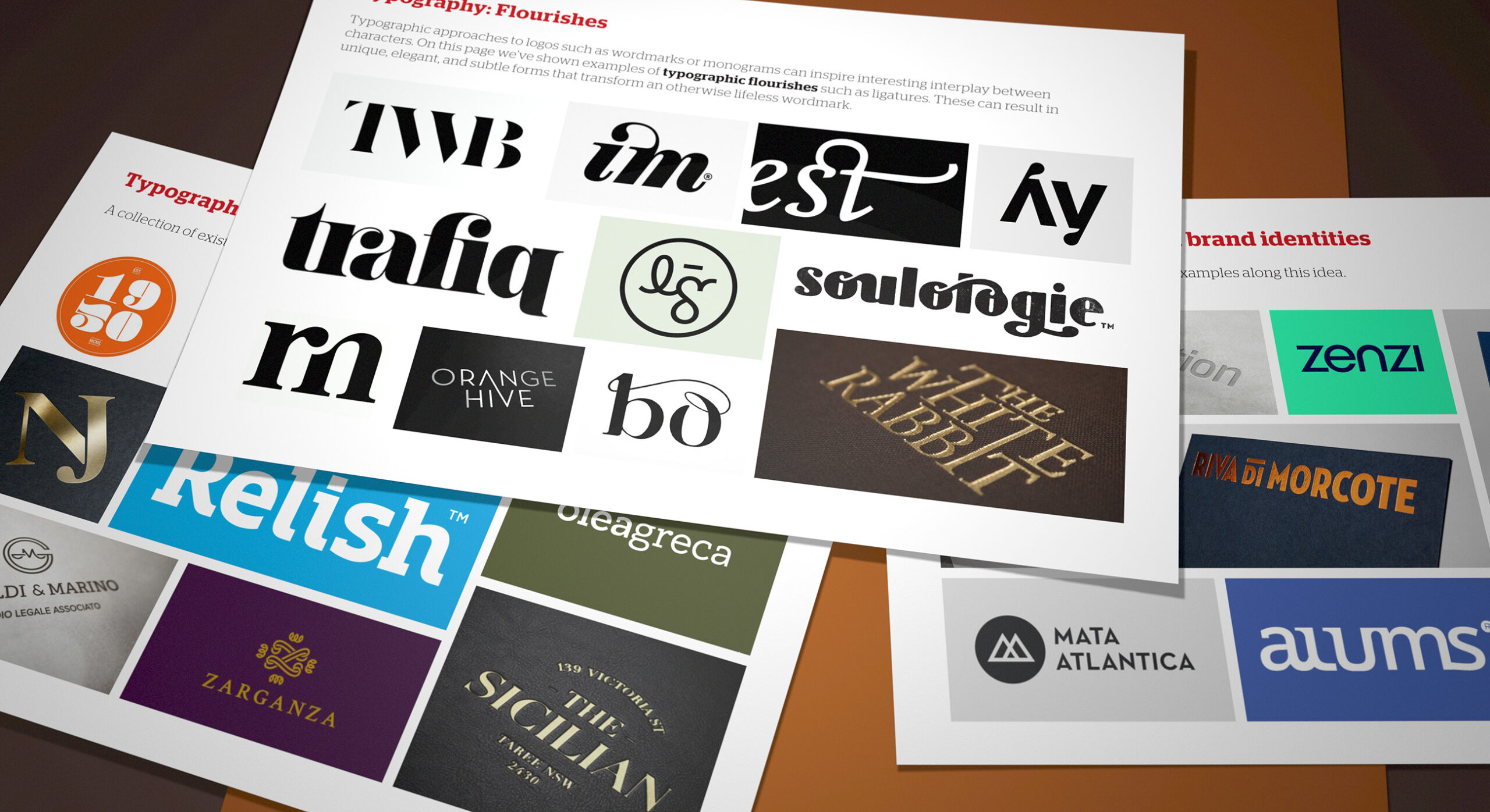 We conduct broad research of typography styles we both enjoy and feel applicable to the brand.