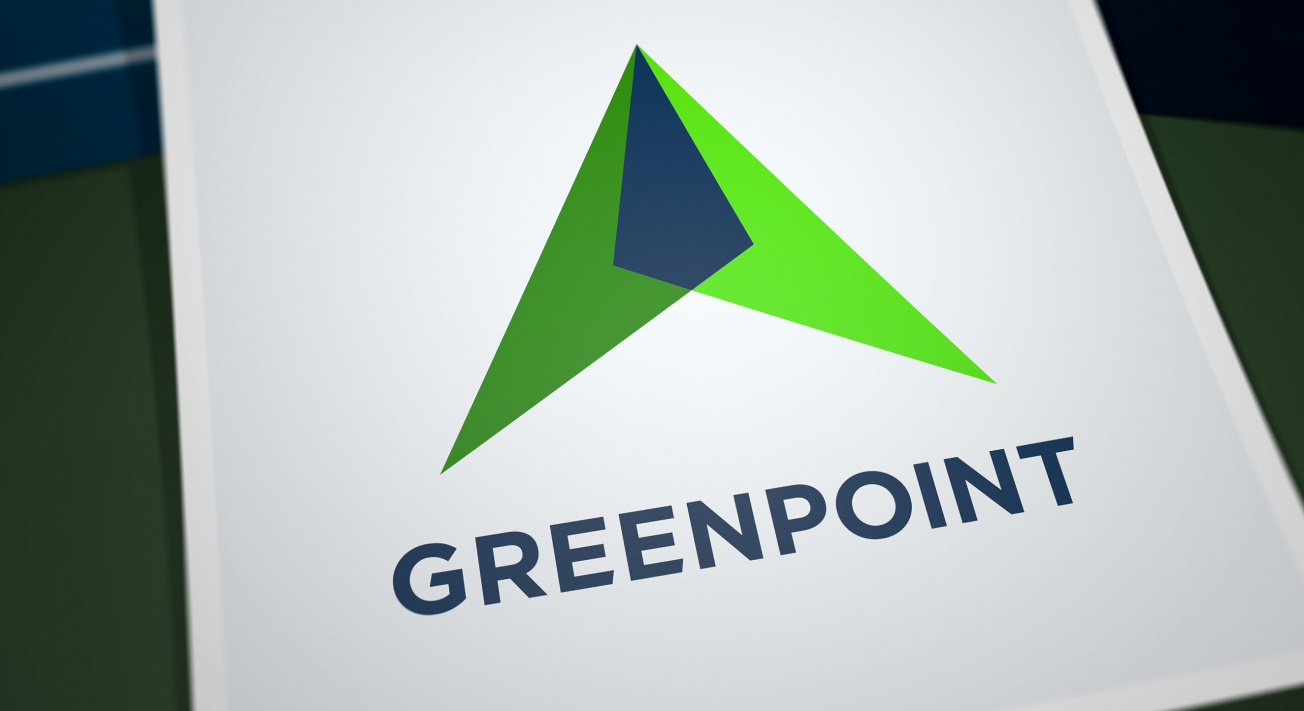 The logo combines a mountain peak with an upward directional arrow rendered as two overlapping planes.