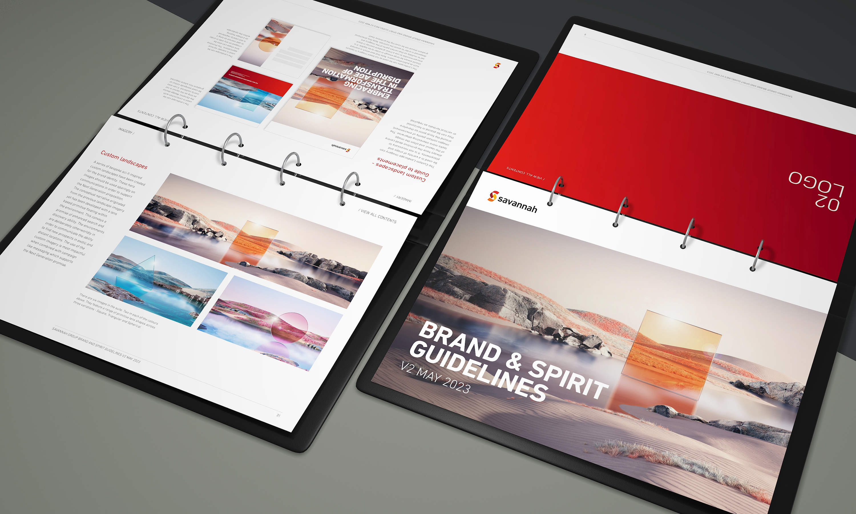 The total visual identity is well documented through an extensive brand guideline kit.