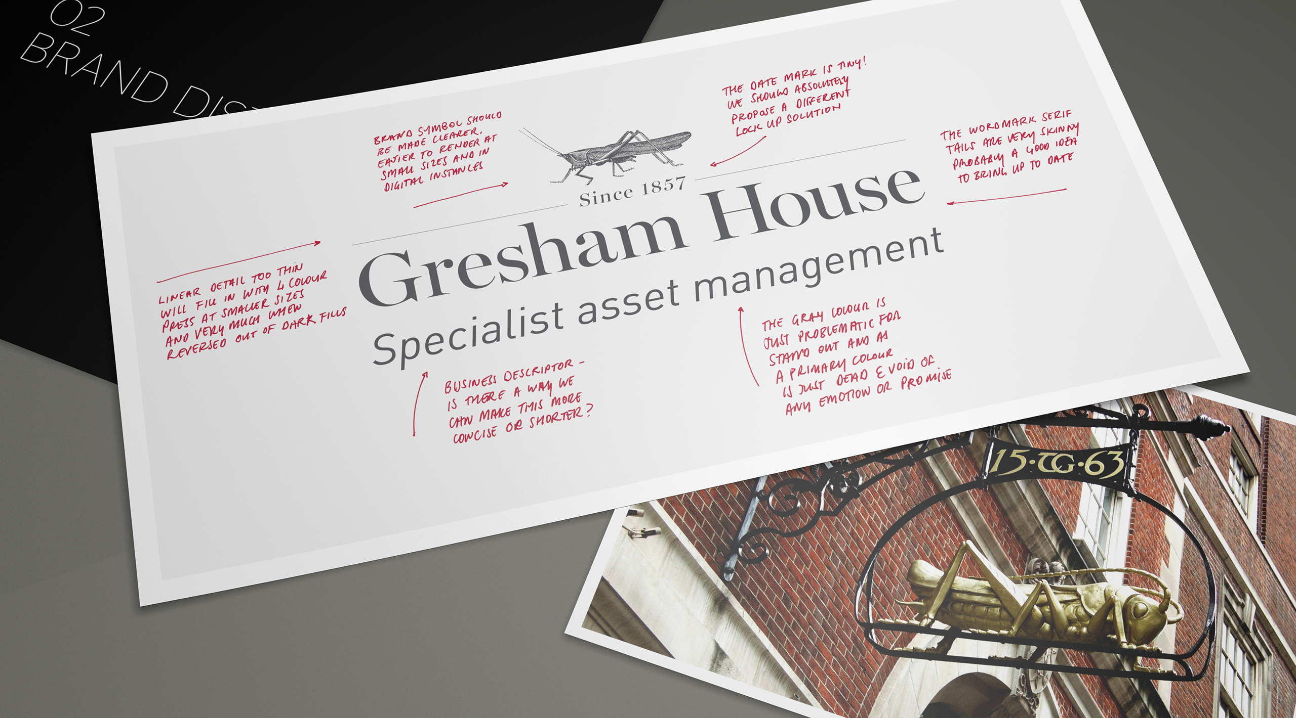 Gresham House is an established brand yet had some legibility issues. Tasked with working out what to evolve, we created a brief for the creative process.