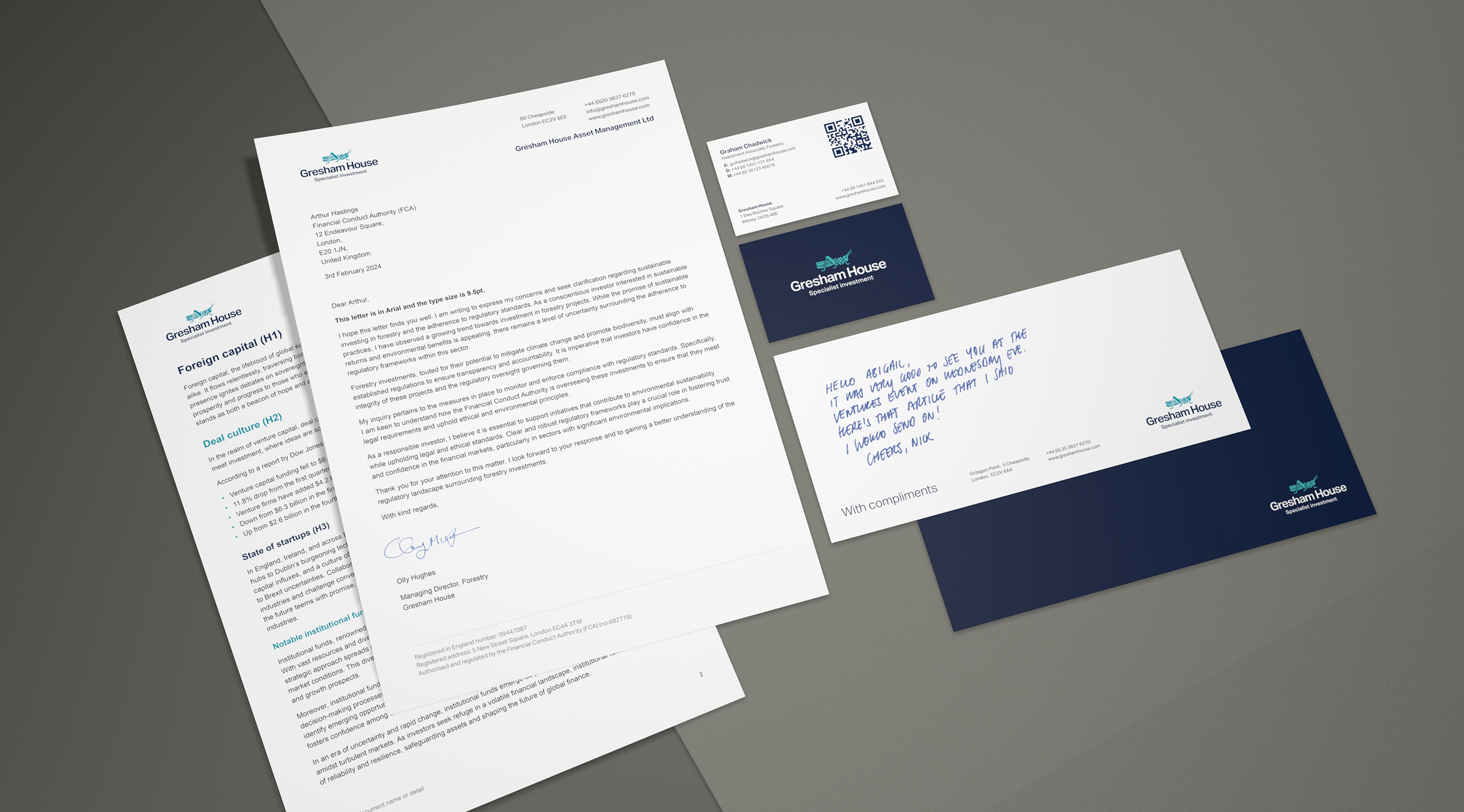 Clean, clear and precise stationery which aids communication, not hinders it.