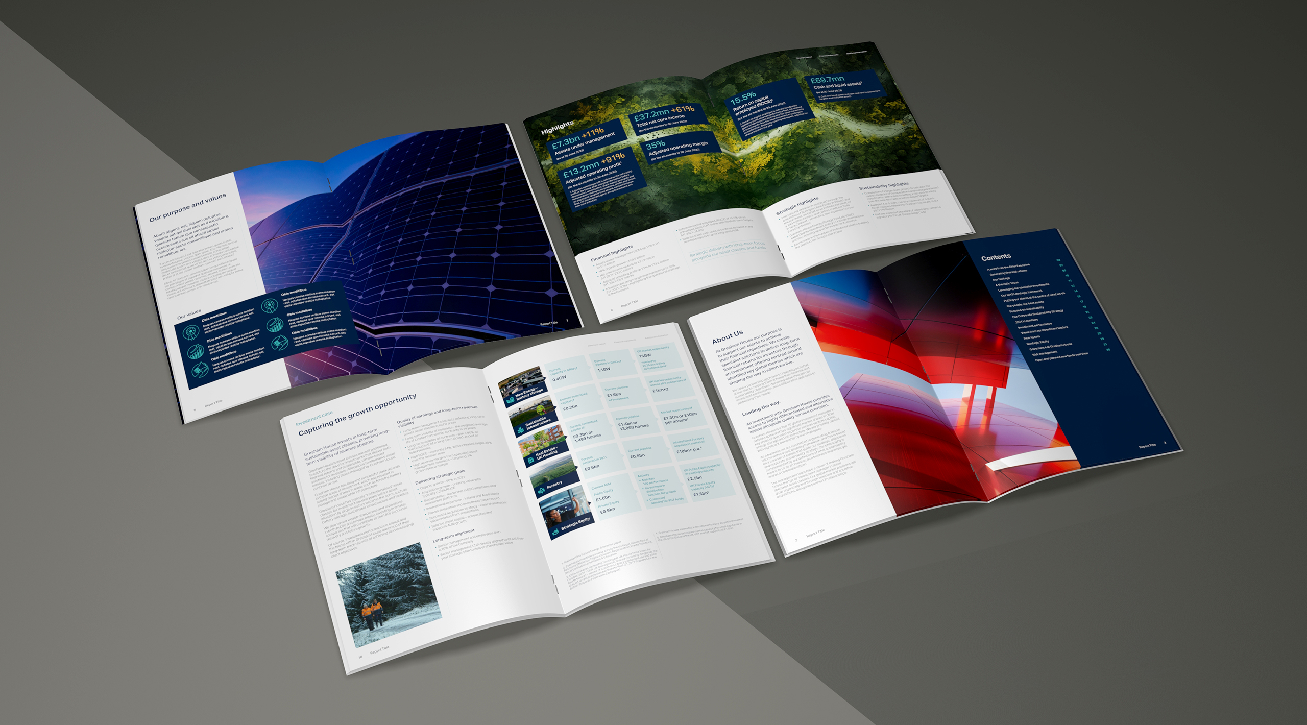 We provided Adobe Indesign literature style kits so that the internal publications teams could easily follow through with annual reports and other brochures.